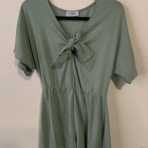 Green tie romper
